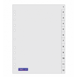 METRON ΔΙΑΧΩΡΙΣΤΙΚΑ ΠΛΑΣΤΙΚΑ Α4 ΑΡΙΘΜΟΙ 1-12